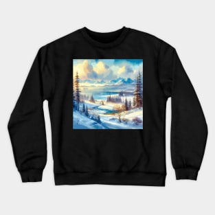 Winter River Winter Landscape Crewneck Sweatshirt